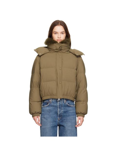 Yves Salomon Green Short Down Jacket