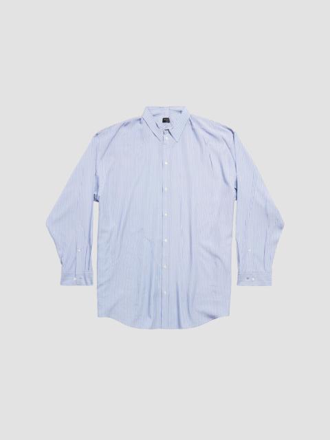 BALENCIAGA Men's Fluid Shirt - Blue White