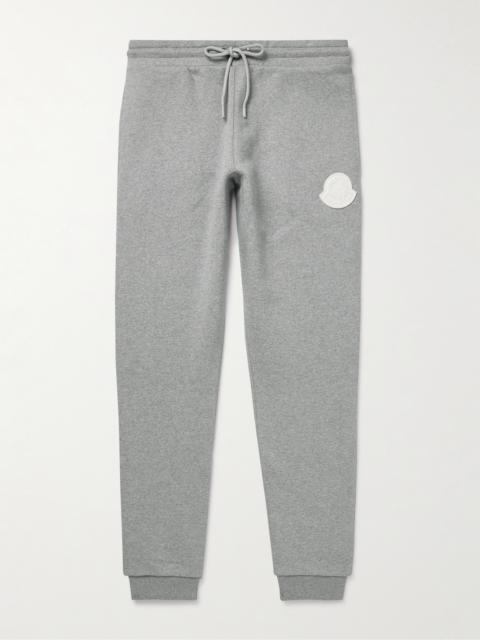 Moncler Slim-Fit Tapered Logo-Appliquéd Cotton-Jersey Sweatpants