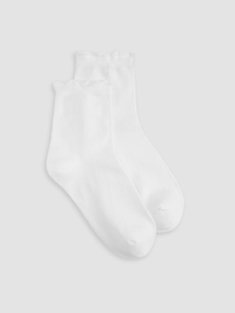 EILEEN FISHER Cotton Rib Scallop Edge Short Crew Sock