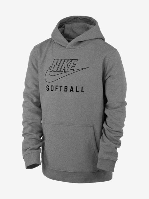 Nike Swoosh Club Fleece Big Kids' Softball Pullover Hoodie