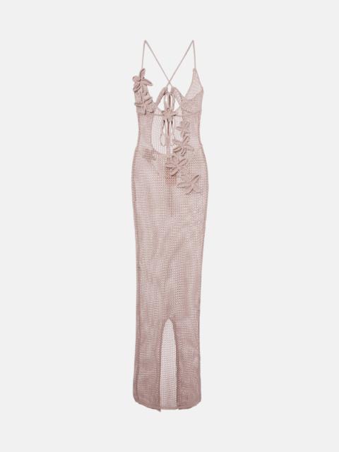 BANANHOT Hilsa open-knit lamé maxi dress
