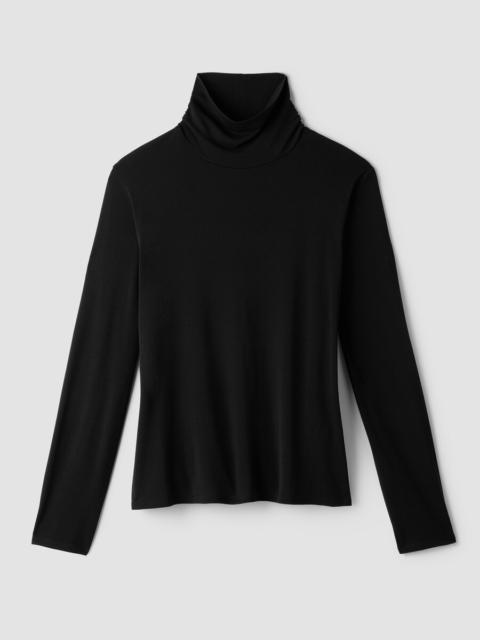 EILEEN FISHER Stretch Silk Jersey Turtleneck Top