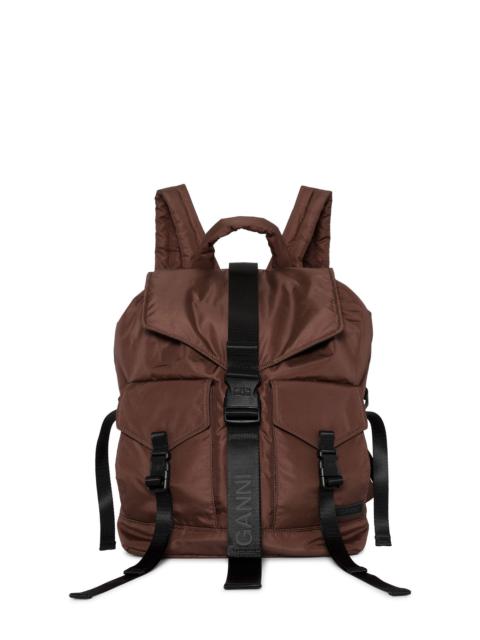 GANNI BURGUNDY TECH BACKPACK