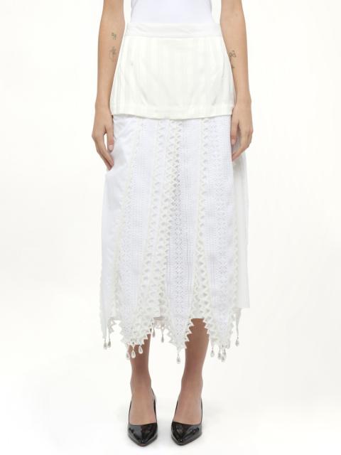 Loewe Lace Petal Skirt in White