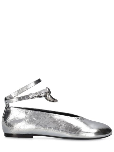 Jil Sander 10mm Metallic leather flat shoes