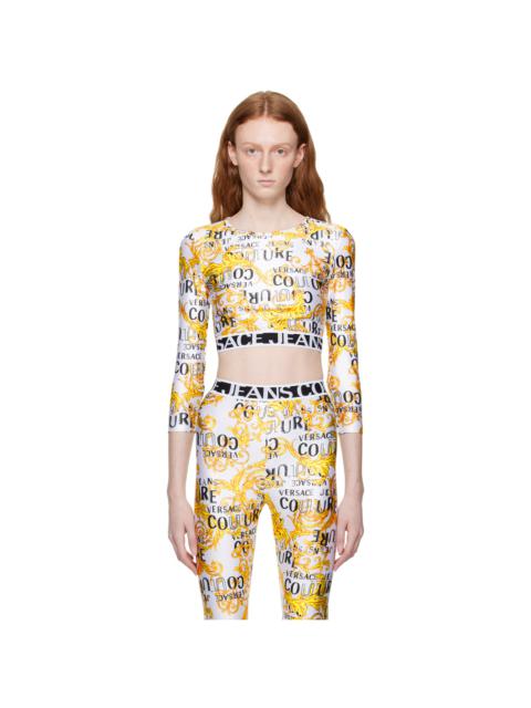 VERSACE JEANS COUTURE White Graphic Long Sleeve T-Shirt