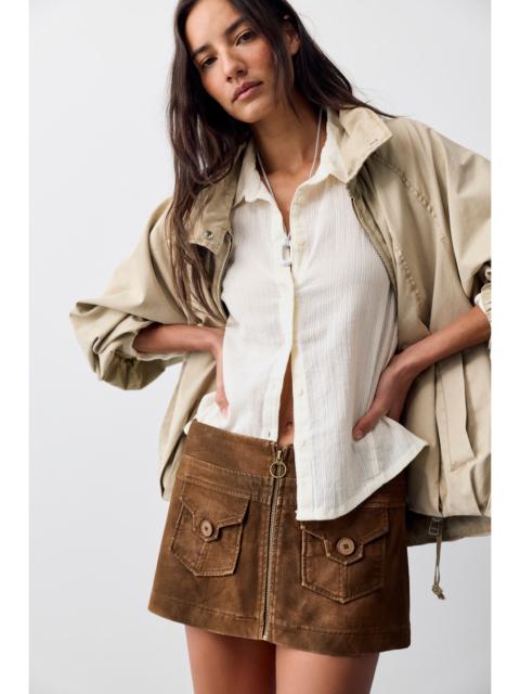 FREE PEOPLE Halyard Vegan Suede Mini Skirt