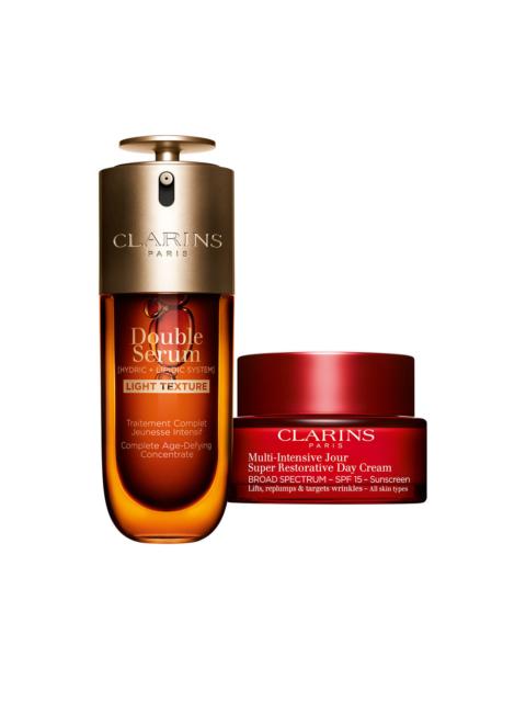 CLARINS Double Serum Light & Super Restorative Set | 1.7 Oz Double Serum Light & Super Restorative Day Cream