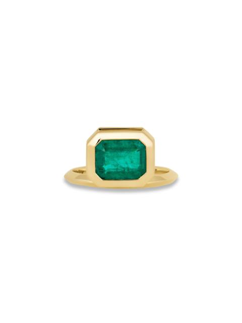 STONE AND STRAND Full Volume Offset Emerald Luxe Ring
