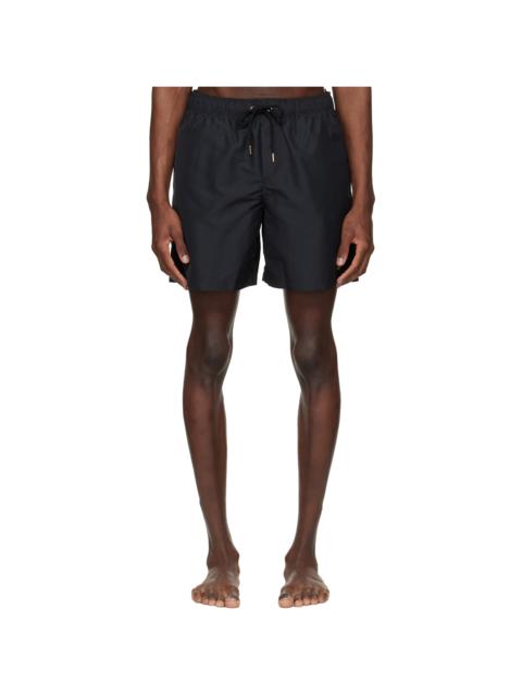 VERSACE Black Embroidered Swim Shorts