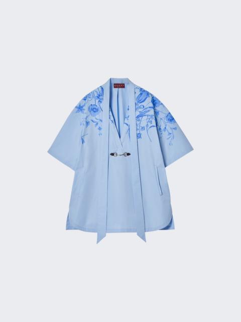GUCCI Cotton Poplin Dress Baby Blue