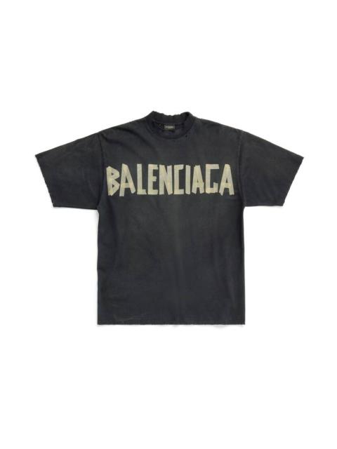 Tape Type T-shirt Medium Fit in Black Faded