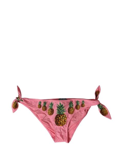 Dolce & Gabbana pineapple-print side-tie bikini bottoms