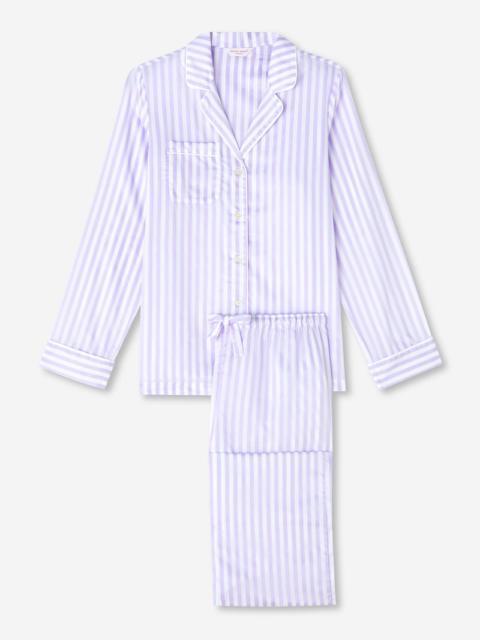 Derek Rose Women's Pyjamas Capri 19 Cotton Lilac