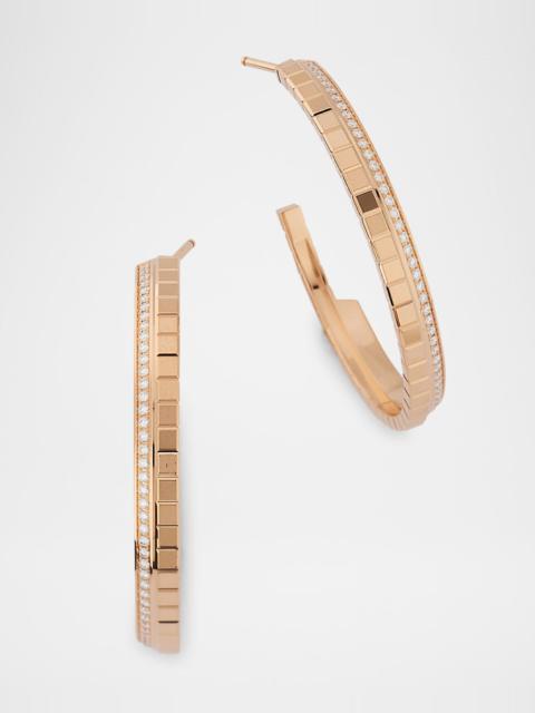 Chopard Ice Cube 18K Rose Gold Diamond Hoop Earrings