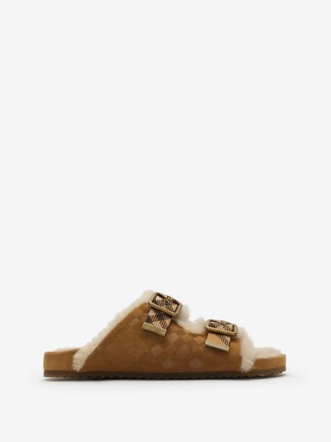 Burberry Check Shearling Urchin Sandals