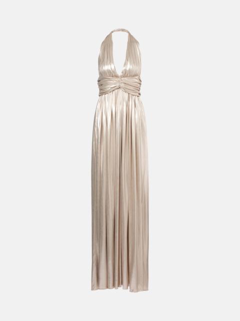 GIAMBATTISTA VALLI Halterneck open-back lamé jersey gown