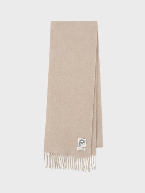 Classic wool scarf light beige mélange