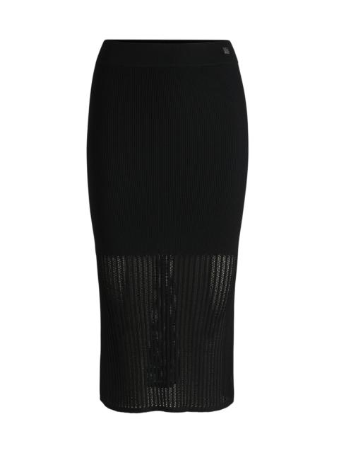 HUGO TUBE SKIRT WITH SHEER CROCHET STRUCTURE