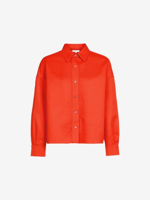 The Frankie Shop Arlen Satin Boxy Shirt - Coral Red