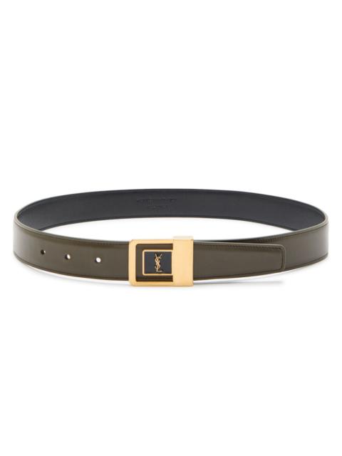 SAINT LAURENT Saint Laurent Logo-plaque Leather Belt