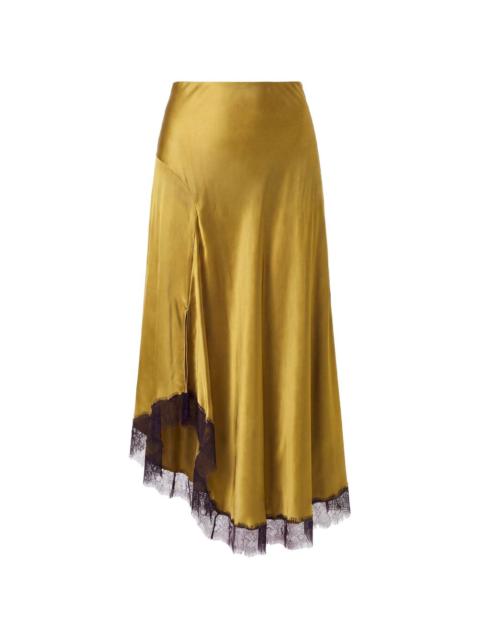 NICHOLAS lace-trim asymmetric skirt
