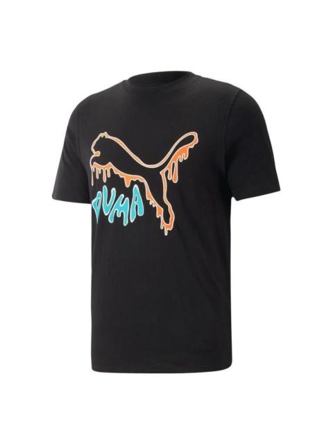 PUMA Graphic Melted Cat T-Shirt 'Black' 622554-01