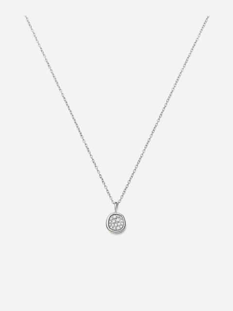MISSOMA Silver-Plated Molten Soft Square Pavé Pendant Necklace