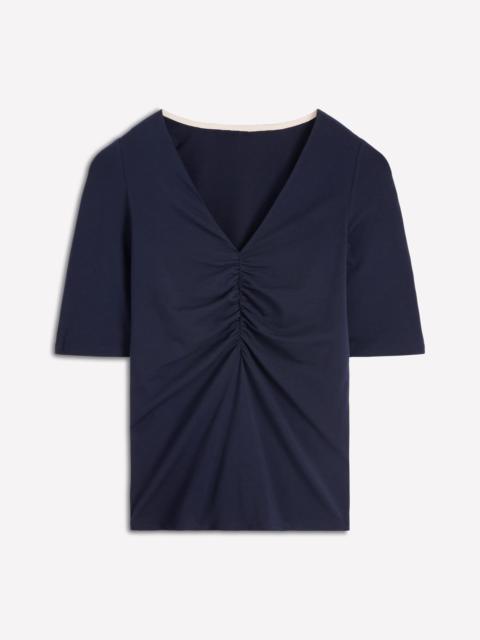 BODEN Tia Ruched V-Neck Top-Navy