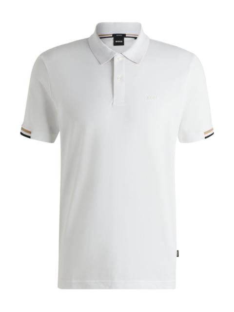 BOSS REGULAR-FIT POLO SHIRT WITH RUBBERIZED LOGO