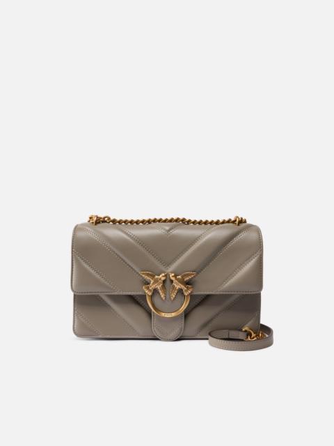 PINKO MEDIUM LOVE BAG ONE LIGHT CHEVRON NAPPA LEATHER CROSSBODY BAG