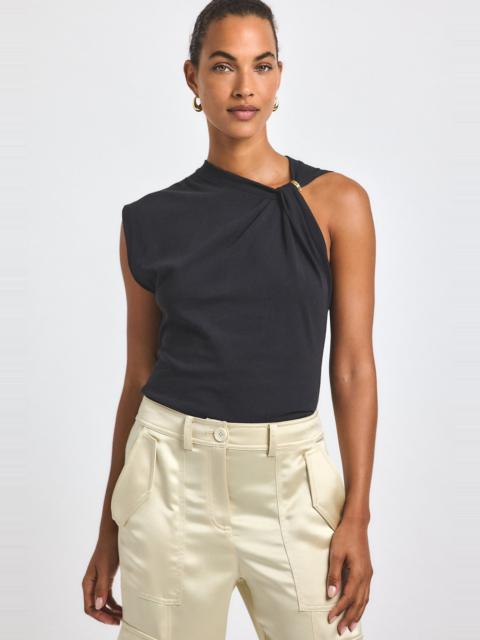 DEREK LAM 10 CROSBY NIA ASSYMMETRIC EMBELLISHED TWIST TEE