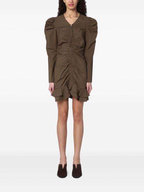 Briali ruffled zip-up mini dress