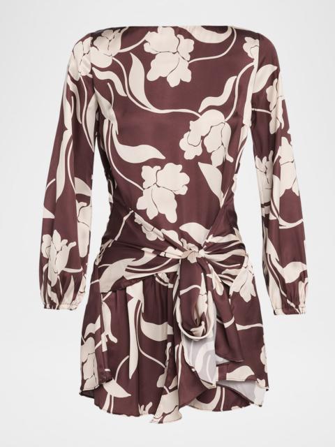 MISA Larissa Floral Satin Mini Dress