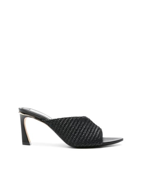 Victoria Beckham V Cut 75mm raffia-strap mules