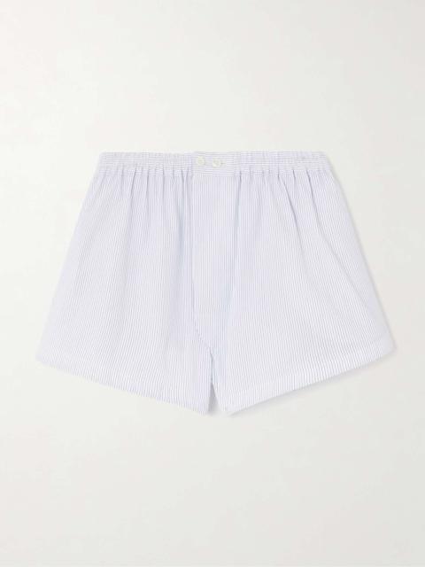 Alaïa Striped cotton-poplin shorts