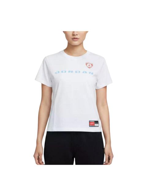 Jordan (WMNS) Air Jordan Brooklyn Short Sleeve Graphic T-Shirt Asia Sizing 'White' IR8804-100