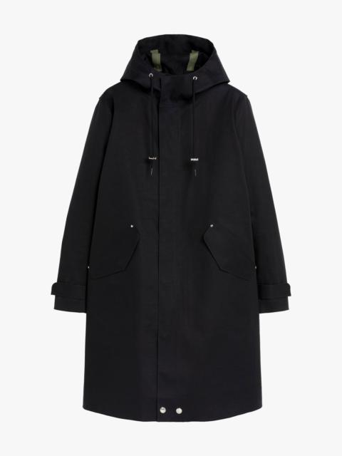 GRANISH BLACK BONDED COTTON HOODED COAT