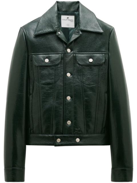 courrèges V Trucker vinyl jacket