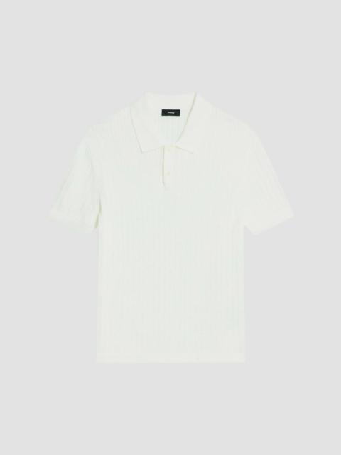 Theory Men's Cable-Knit Polo Shirt - Ivory