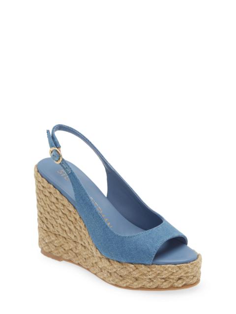 Island Espadrille Wedge Sandal in Washed/Natural/vintage Denim