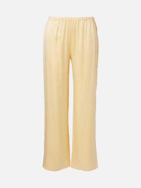 ASCENO Loreto silk charmeuse wide-leg pants