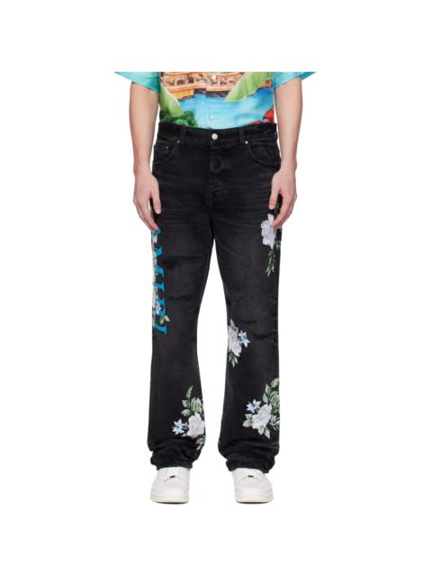 AMIRI Black Embroidered Jeans