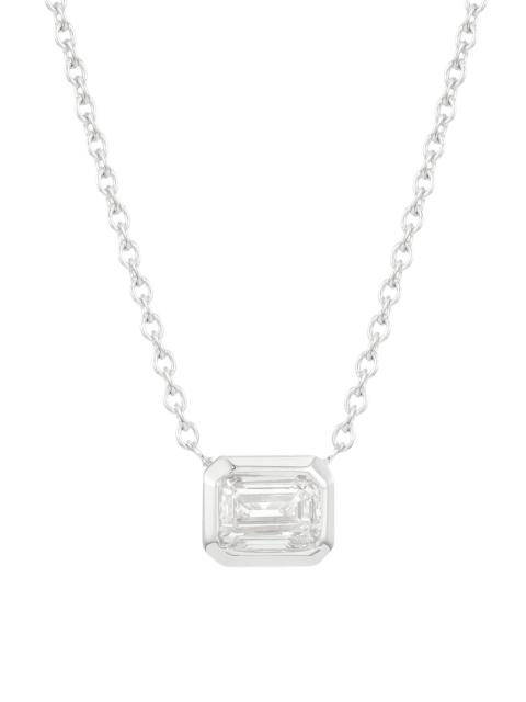 ROBERTO COIN Women's Diamond By The Inch 18K White Gold & Emerald-Cut Diamond Pendant Necklace - White Gold