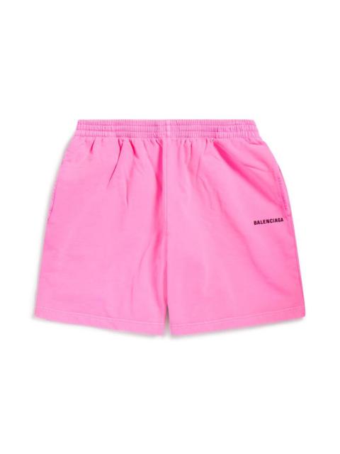 BALENCIAGA Women's Balenciaga Back Sweat Shorts in Fluo Pink