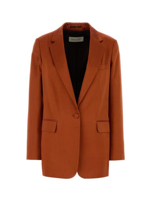 Dries Van Noten Copper satin Blanchet blazer