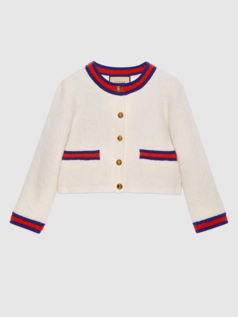 GUCCI Felted GG wool cardigan with Web