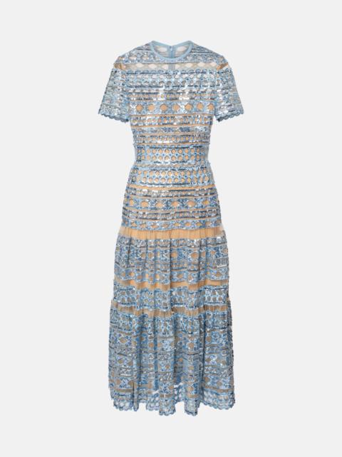ELIE SAAB Embroidered tulle maxi dress