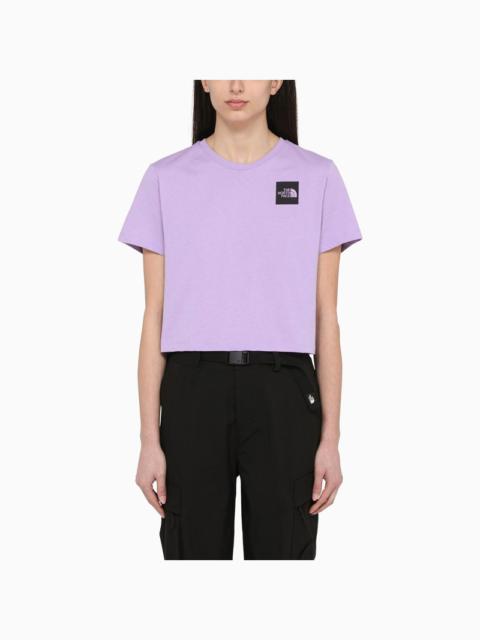 Lilac cotton cropped T-shirt with logo